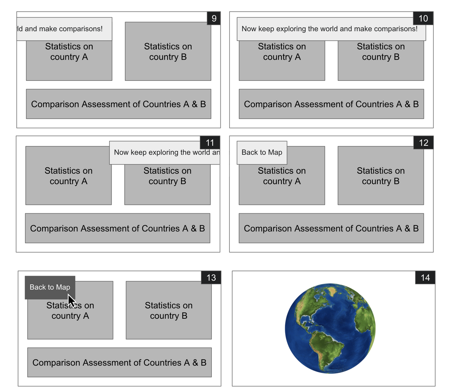 Storyboard frames 9–14